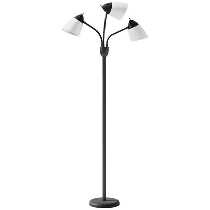 Arc Tree Floor Lamp with 3 Adjustable Rotating Lights and 3000K/4500K/6500K Colour Temperatures, Industrial Standing Lamp with Steel Frame for Bedroom Living Room, 155cm, Black
