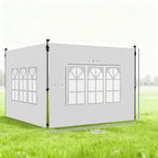 Outsunny Gazebo Side Panels, Sides Replacement with Window for 3x3(m) or 3x4m Pop Up Gazebo, 2 Pack, White