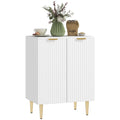 HOMCOM Sideboard Buffet Cabinet, Modern Kitchen Storage Cabinet with Adjustable Shelf and Metal Legs, White
