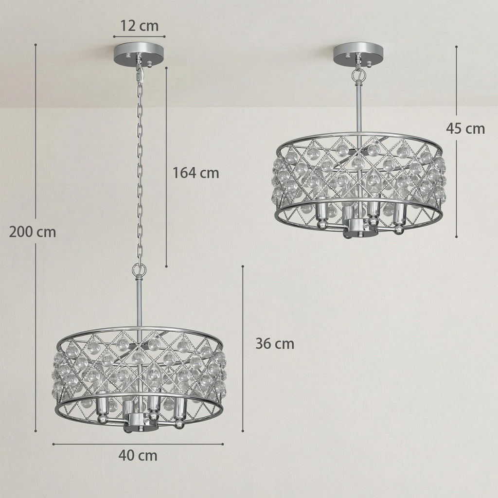51 Crystallite Four-Bulb Chandelier - Silver-Tone