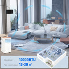 Portable Air Conditioner 10000 BTU, 4-in-1 Air Conditioning Unit with Cooling, Fan, 19.2L/Day Dehumidifier & Sleep Mode, LED Display, Remote Control, 24H Timer, Window Kit for Rooms up to 30?