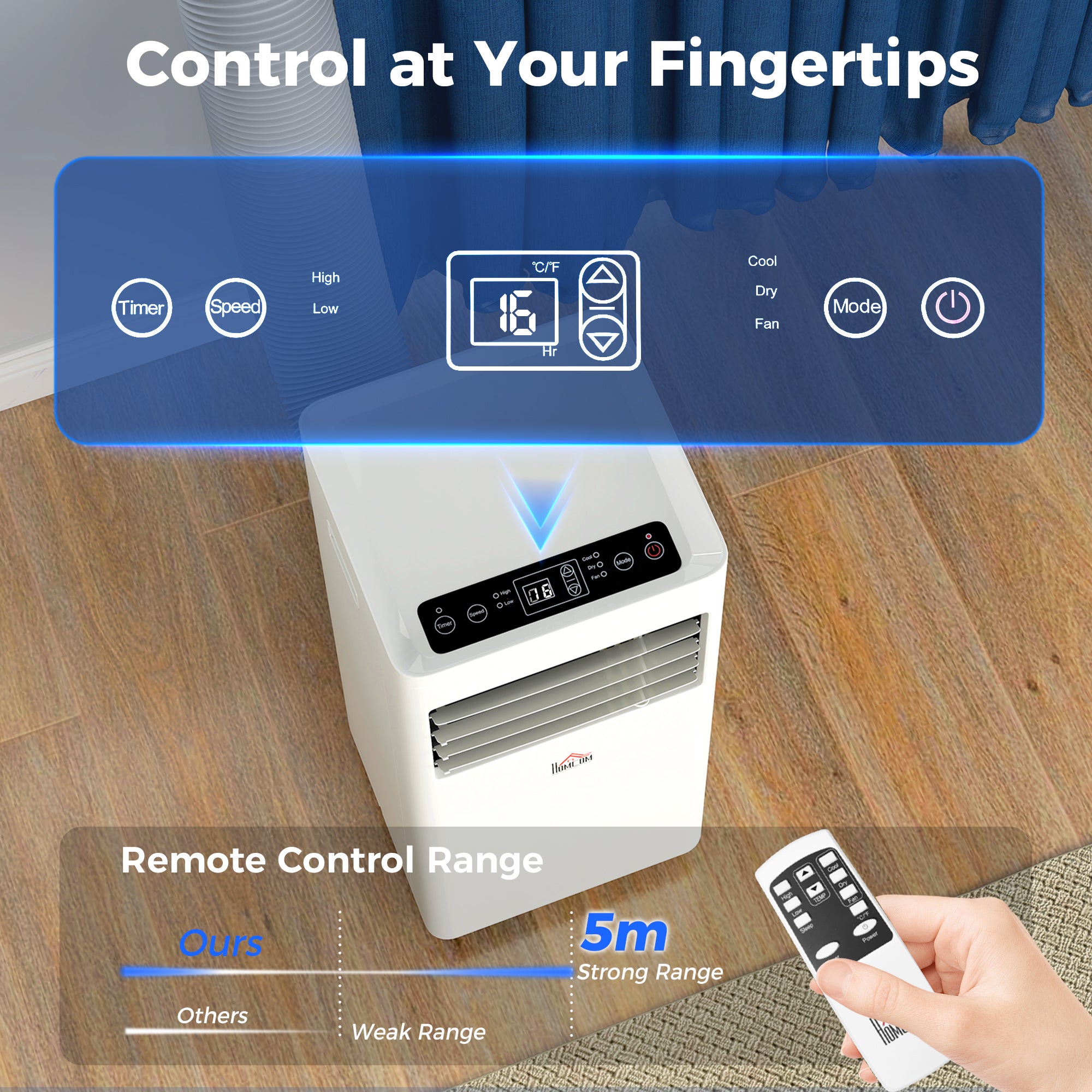 Portable Air Conditioner 5000 BTU, 4-in-1 Cooling, Dehumidifier, Fan, Sleep Mode, Air Conditioning Unit with Digital Display & Remote Control, 24H Timer, Window Venting Kit, for Room up to 18?