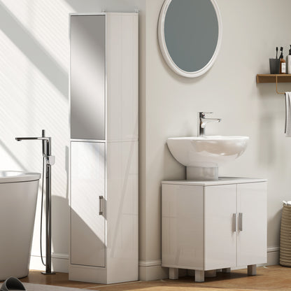 Bathroom Under Sink Cabinet for Basin without or with Pedestal - High Gloss White