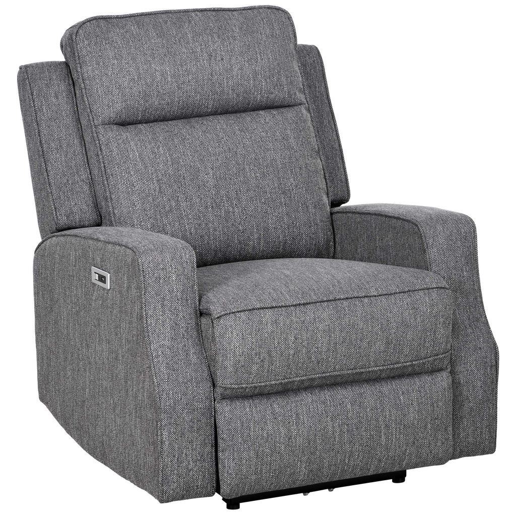 HOMCOM 150° Electric Reclining Chair, with USB port and Footrest - Charcoal Grey