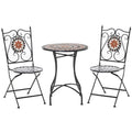 Outsunny Three-Piece Mosaic Bistro Table Set - Multicoloured