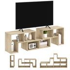 Three-Block Modular TV Stand - Grey Wood-Effect