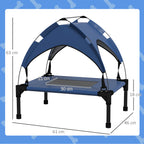 PawHut Cooling Raised Pet Bed w/ Washable Breathable Mesh, for Mini Small Dogs, 61 x 46 x 63cm - Dark Blue