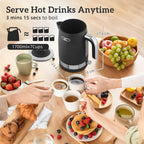 Sleek Textured Kettle and Four-Slice Toaster Set - Black