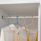 Open Wardrobe on Wheels, Bedroom Wardrobe with Clothes Hanging Rail, 3 Storage Shelves, Mobile Garment Rack for Cloakroom, Hallway, White