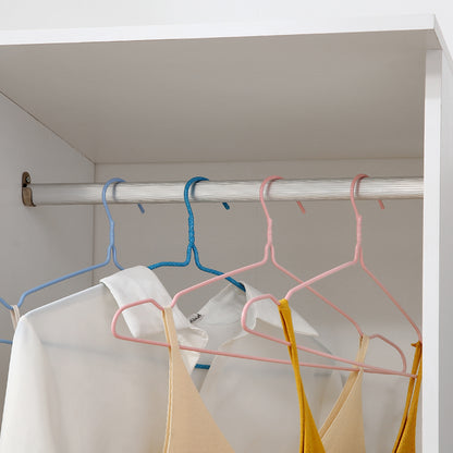 Open Wardrobe on Wheels, Bedroom Wardrobe with Clothes Hanging Rail, 3 Storage Shelves, Mobile Garment Rack for Cloakroom, Hallway, White