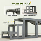 PawHut 3 Pieces Wooden Dog Agility Training Equipment with Soft Bridge, Pause Platform and Pet Stair for Outdoor, Grey