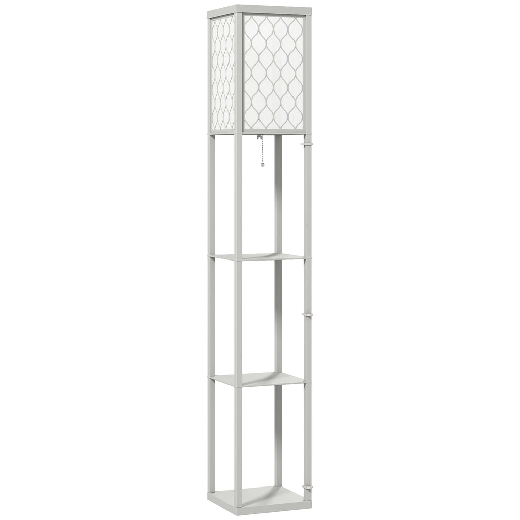 Three-Shelf Standing Lamp - Grey/White