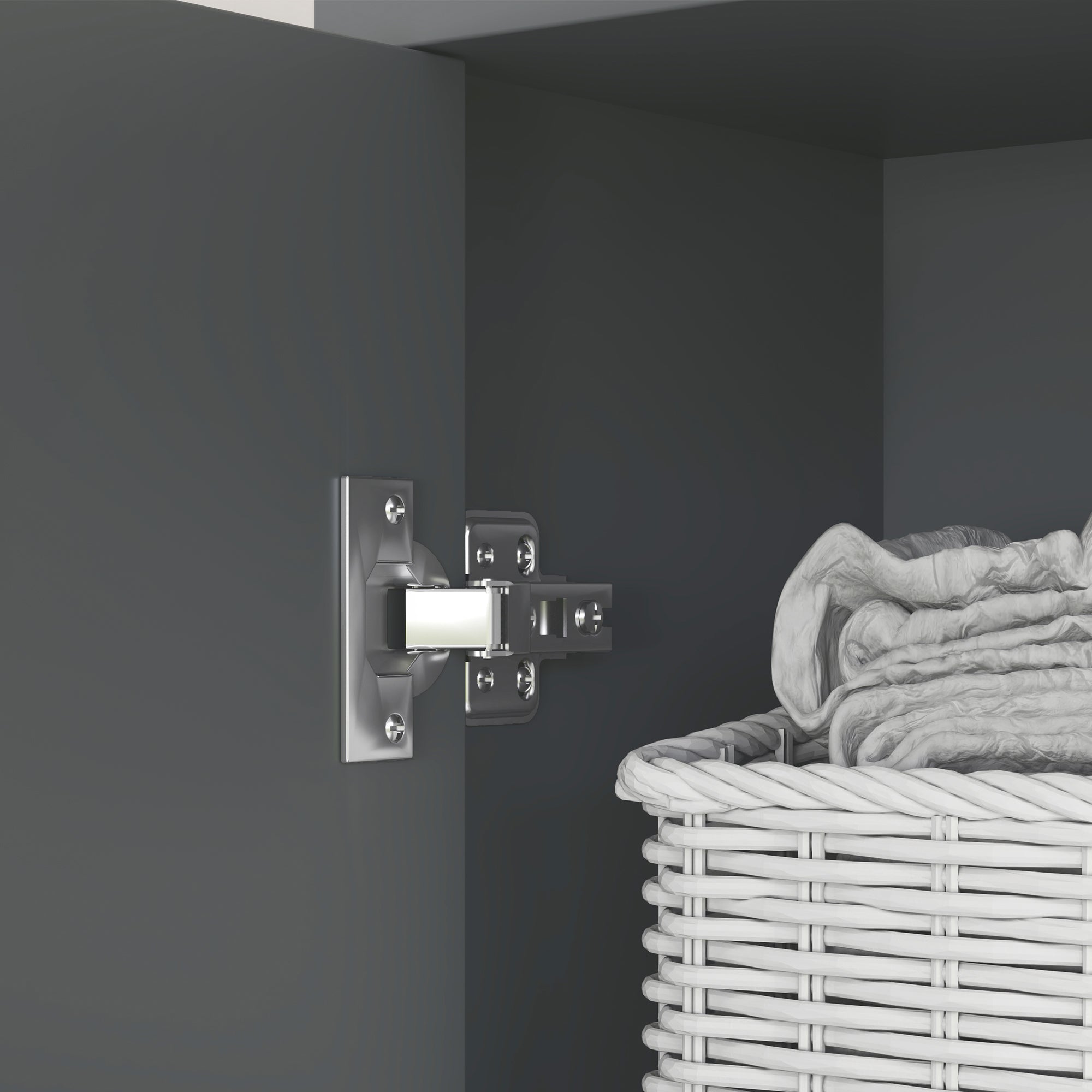HOMCOM Tall Bathroom Storage Cabinet with MDF Triamine Board and Waterproof Sticker - Matte Grey