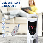 36" Freestanding Tower Fan, Pedestal Fan with 3 Speed 3 Mode, 7.5h Timer, 70 Degree Oscillation, LCD Panel, 5M Remote Controller, White