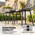 Outsunny 3-Piece Outdoor Bistro Set with 2 Chairs and Round Table for Garden, Balcony, Porch, Black