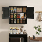 HOMCOM Bathroom Cabinet, Wall Mounted Storage Cabinet with Adjustable Shelves, 60 x 20 x 60 cm, Black