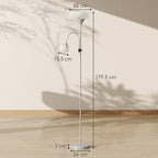 LED Floor Lamp for Living Room, 180cm Tall Standing Lamp, Mother and Child Uplighter with Adjustable Gooseneck, 3000K/4500K/6500K Colour Temperatures, Silver Tone