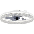 Ceiling Fan with Lights, Dimmable LED Mount Ceiling Fan Light with Remote App Control for Bedroom, White
