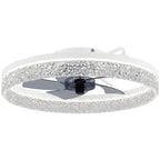 Ceiling Fan with Lights, Dimmable LED Mount Ceiling Fan Light with Remote App Control for Bedroom, White