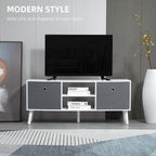 TV Cabinet Stand Unit for TVs up to 50'' with Foldable Drawers, Entertainment Centre for Living Room White
