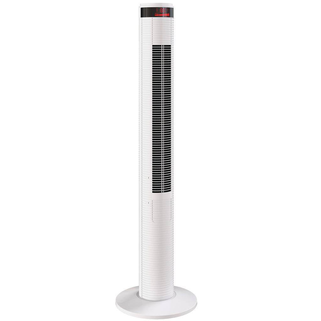 Oscillating Tower Fan Remote Control 3 Speed Modes Cooling Machine White