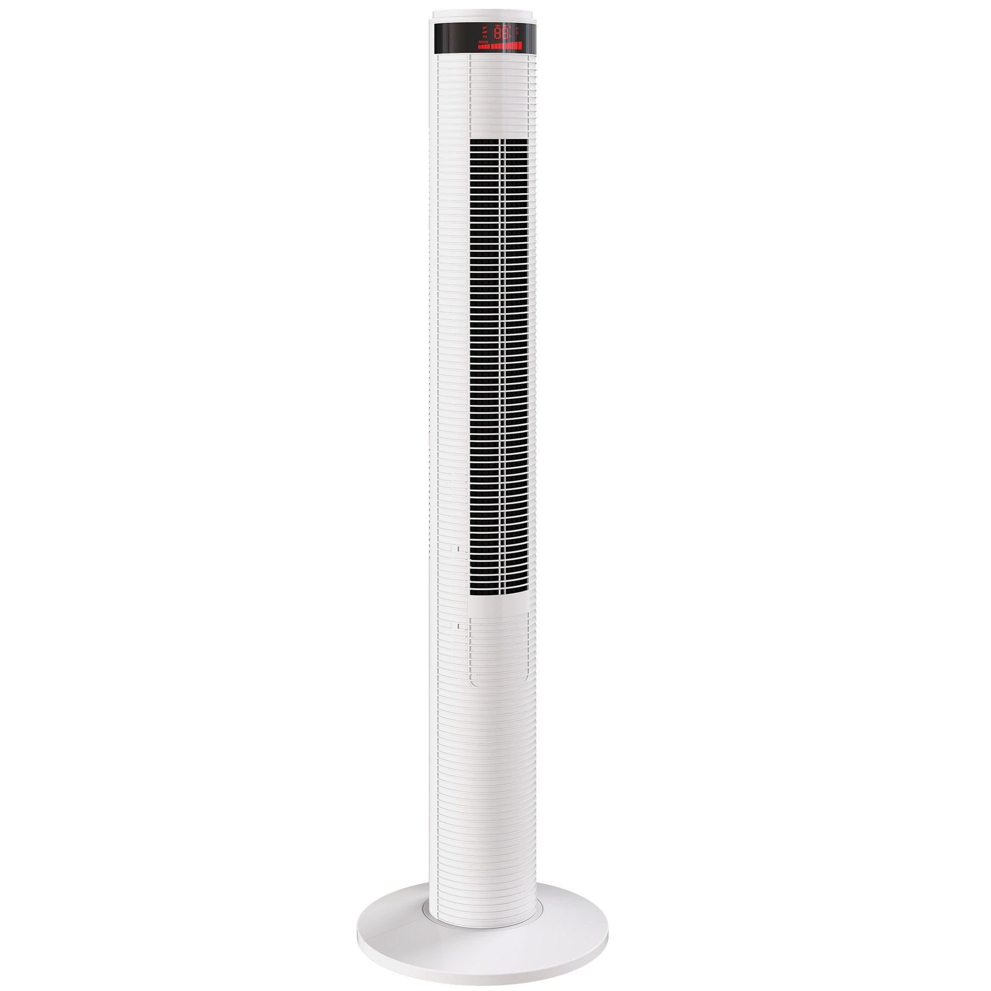 Oscillating Tower Fan Remote Control 3 Speed Modes Cooling Machine White