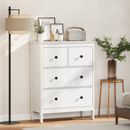 HOMCOM Modern Chest of Drawers, 4 Drawer Dresser Clothes Storage Organiser for Living Room, Hallway, Entryway, White