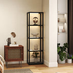 Four-Shelf Floor Lamp - Black