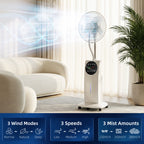 135cm Pedestal Fan with Water Mist Spray Humidifying Misting Fan, White