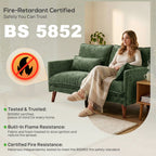 HOMCOM 2 Seater Sofa, Loveseat Sofa with Spring Cushions, Wide and Deep Seat, Wood Legs, Green
