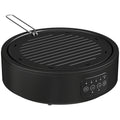 Electric Ceramic Hob with Grill Plate, Multifunctional 36cm Plug in Electric Hob with 4 Heat Levels for All Type Pot