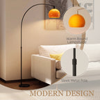 Floor Lamp for Living Room, Modern Standing Lamp with Shade & Foot Switch for Bedroom, Office, Black