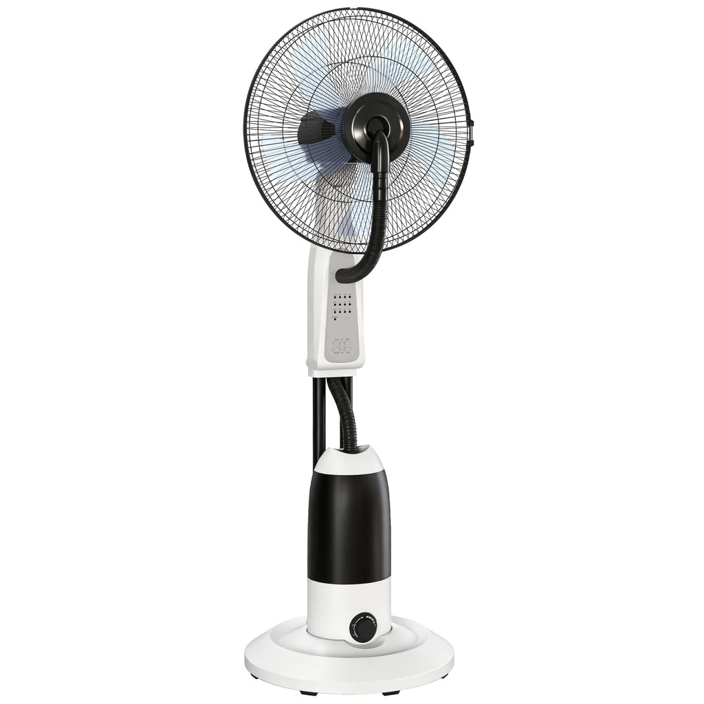 Pedestal Fan with Water Mist Spray 3 Speeds 2.8L Water Tank, White