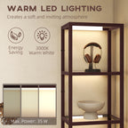 Four-Shelf Floor Lamp - Dark Brown