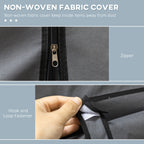 Fabric Wardrobe, with Rails and Shelves - Dark Grey