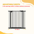 PawHut Adjustable Safety Gate w/ One Extensions, Four Adjustable Screws, Black