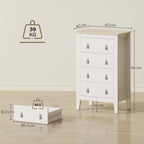 HOMCOM Bedroom Chest of Drawers, Modern 4 Drawer Dresser Cabinet with PU Leather Handles and Metal Runners for Living Room, Hallway, Entryway, 60 x 40 x 98 cm, White