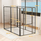 PawHut Six-Panel Dog Playpen with Door, for Large Dogs, Indoors, Outdoors, 100cm Tall, Black