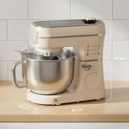 Stand Mixer, 6L 1400W Tilt-Head Food Mixer with 11 Speeds, Pulse & Fermentation Function, LED Display, Cream