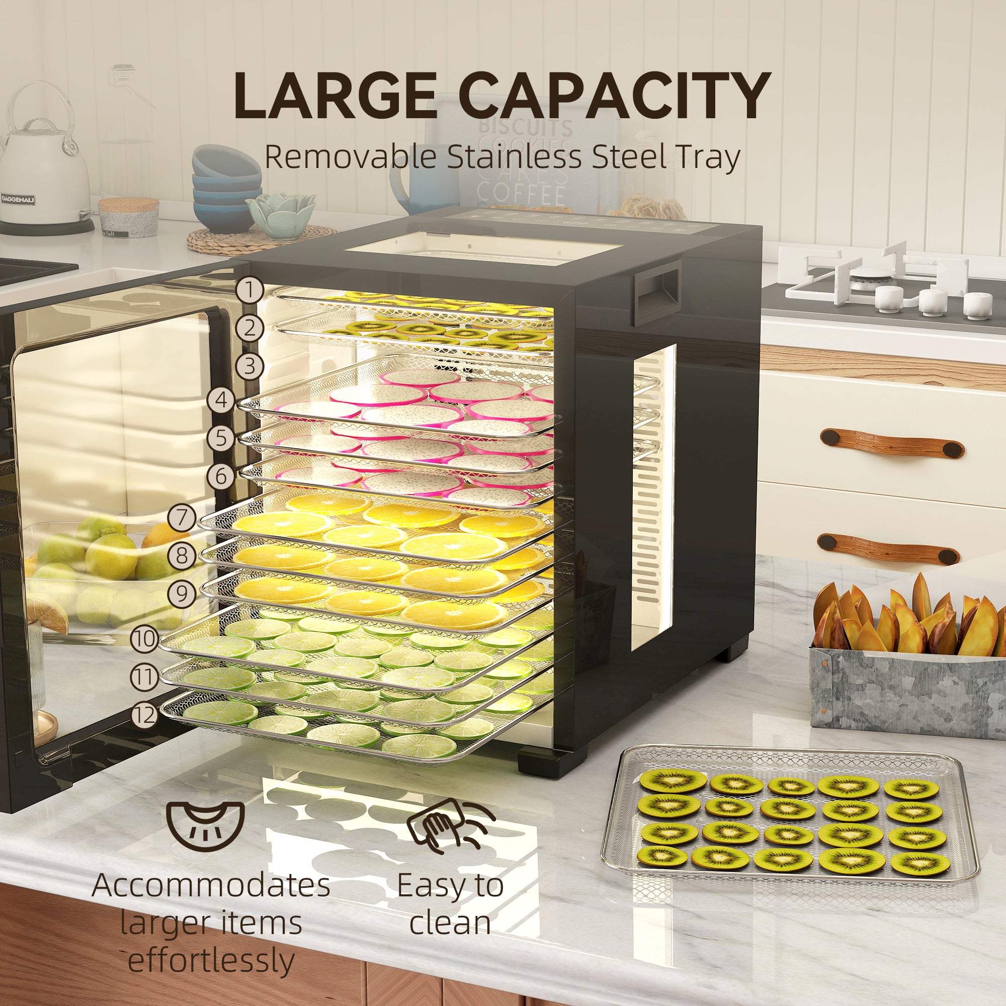 12-Tray 40-70? Food Dehydrator - Black
