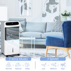 Mobile Air Cooler, 12L Tank Evaporative Ice Cooling Fan Water Conditioner Humidifier Unit with 3 Modes, 3 Speed, Remote, Timer, Oscillating for Home Bedroom