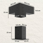 Outsunny Pergola Kit, DIY Pergola Brackets with 3-Way Pergola Corner Brackets and Post Base for 4" x 4" (Actual 3.6" x 3.6") Lumber, 8 PCS Includes Screws