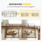PawHut 16 Panels Heavy Duty Puppy Playpen, for Small and Medium Dogs, Indoor and Outdoor Use - Grey