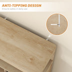 HOMCOM Small Sideboard with Drawers and Adjustable Shelf - Nature Wood Finish
