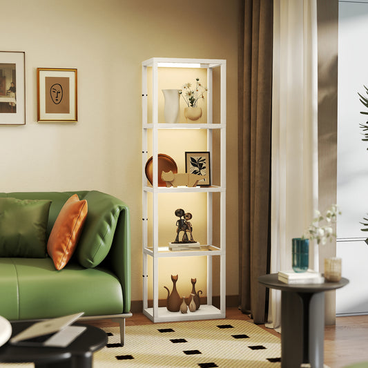 Four-Shelf Floor Lamp - Bleached Oak