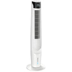 Air Cooler with LED Display and Remote Control, Oscillating Ice Cooling Fan with 3 Speeds, 4 Modes, 12 Hour Timer, White