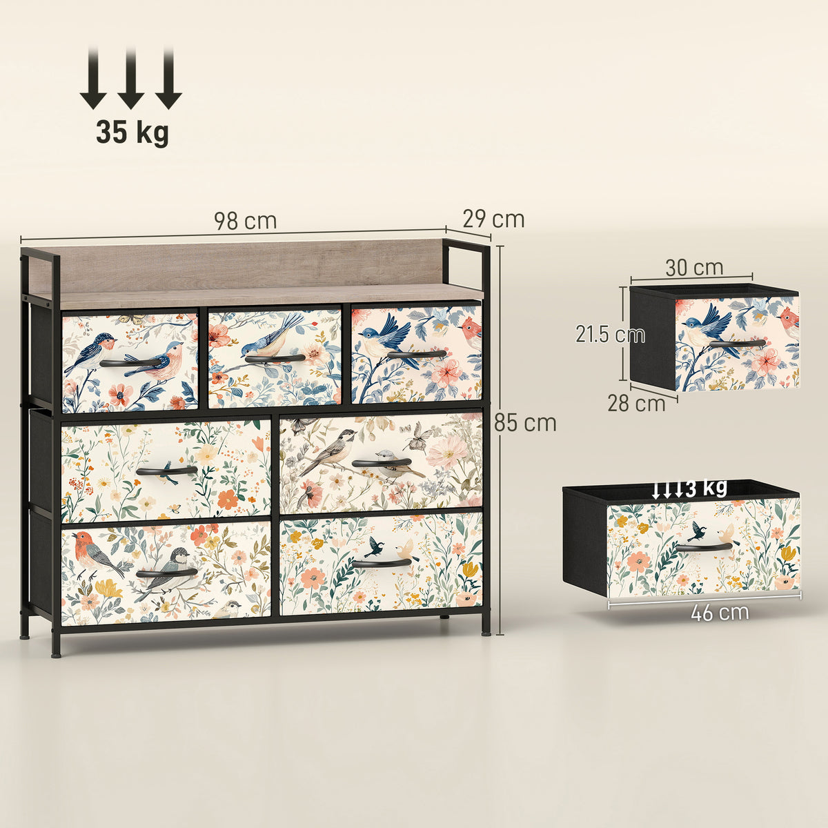 7-Drawer Chest of Drawers - White
