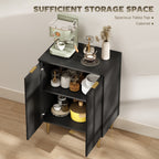 HOMCOM Sideboard Buffet Cabinet, Modern Kitchen Storage Cabinet with Adjustable Shelves and Metal Legs, Black