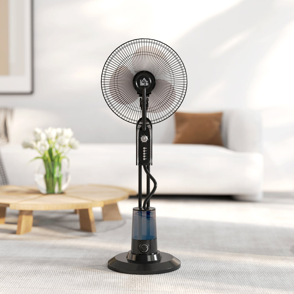 Pedestal Fan with Water Mist Spray, Spray Misting Fan with 70° Oscillation, Tilt Head, 3 Speeds, 3 Modes, Adjustable Mist, 3.2L Water Tank, for Home, 120 cm