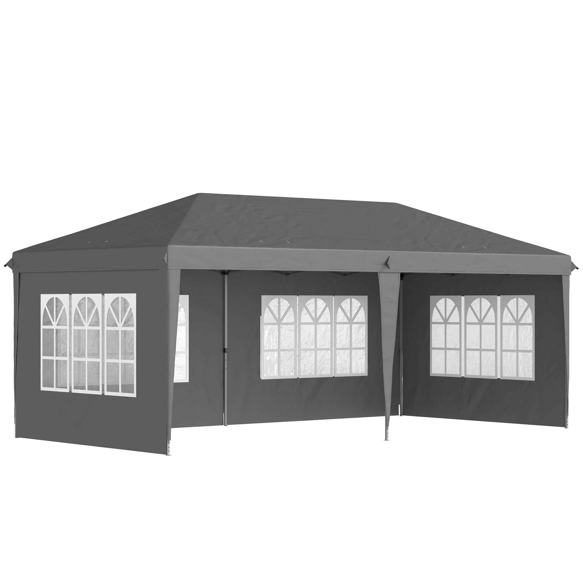 Outsunny 3 x 6m Pop-Up Gazebo, with Removable Walls - Grey